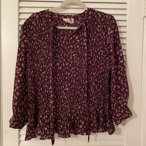Everleigh Smocked Maroon Blouse